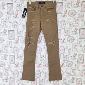 Jordan Craig Kids Stacked Tribeca Twill Denim Pants Mocha Brown Size‎ 10 Ripped